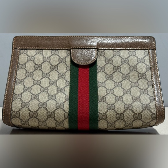 Gucci Vintage GG Supreme Web Sherry Line clutch bag - Picture 2 of 9